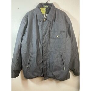 RARE Vtg Volcom Transition Snow Faux Denim Men's Quilted Bomber Y2K Jacket Lrg